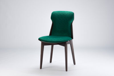 Кухонний стілець "Леман" з м'якою спинкою та сидінням, темно-зелена велюрова оббивка Magic Velvet 2225